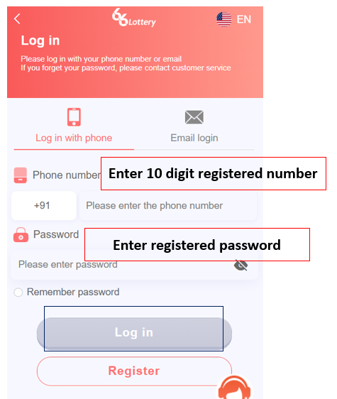 login 66 lottery